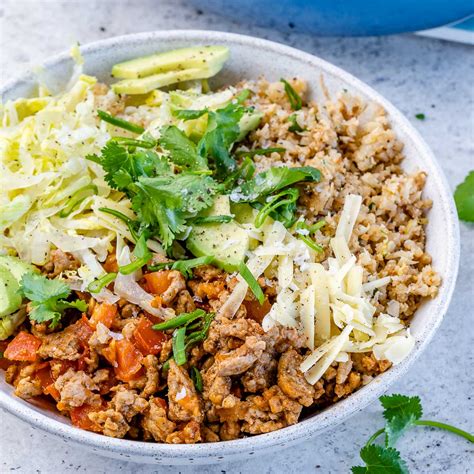 Ground Turkey Bowls With Cauliflower Rice Clean Food Crush