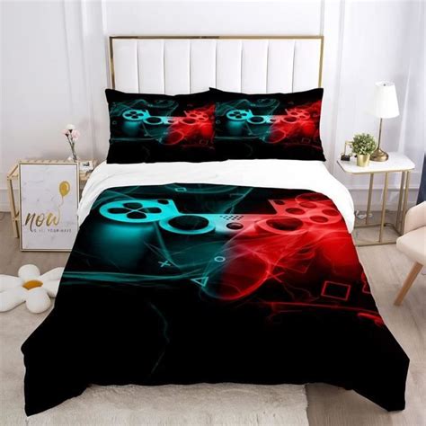 Housse De Couette 140X200 Gamer Parure De Lit 140 X 200 Ado Garçon Avec