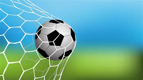 Realistic Soccer Or Football In Net With 1330139 Vector Art At Vecteezy