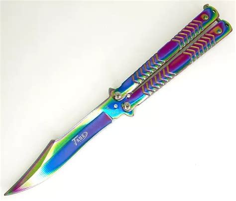 Canivete Tatico Faca Butterfly Borboleta Balisong Rainbow MercadoLivre