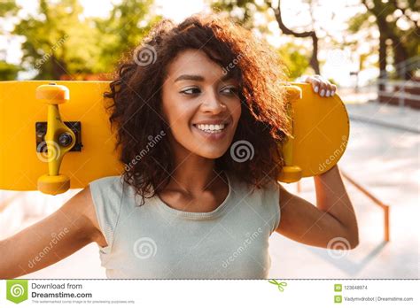 Happy Cheerful Woman Walking Outdoors Stock Photo Image Of Teenager