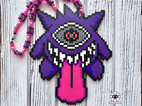 Gengar Subtronics Perler Necklace Pokémon Bead Sprite Anime Perler EDM