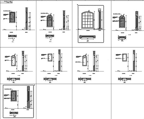 Different Types Of Window Detail With Its Plan Section And Elevation