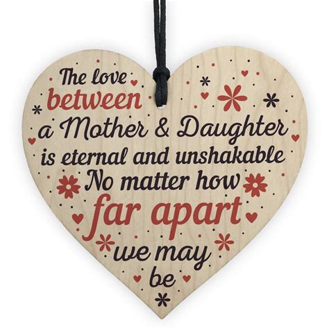 Mother And Daughter Heart Plaque Ts Wood Keepsake T Mum