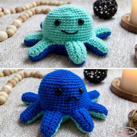 Free Crochet Reversible Moody Octopus Plush Toy Pattern Nicki S Homemade Crafts