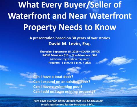 Waterfront Due Diligence Seminar in Sarasota