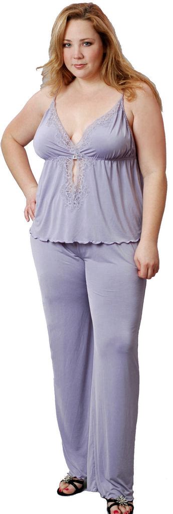 Womens Plus Size Microfiber Camisole Pajama Set 2077x Shirleymccoycouture