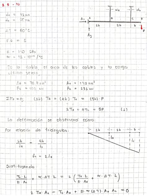 SOLUCIÓN 2 5 12 Una barra rígida ABCD se articula en el extremo A y