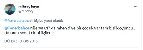 Ajansspor on Twitter Bir Fenerbahçe taraftarının 2015 tarihli tweet i