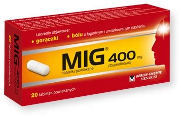 MIG 400mg Ibuprofen lek przeciwbólowy tabletki 20 szt 11977344237