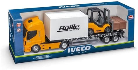 Brinquedo Infantil Caminhao Iveco Hi Way Empilhadeira Usual