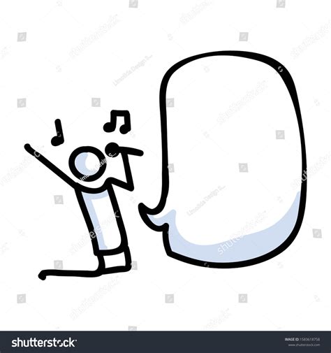 Hand Drawn Stick Figure Singer Performer Stock Vector Royalty Free