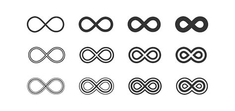 Conjunto De Iconos Infinitos Símbolo De Ilustración Ilimitada Signo 8