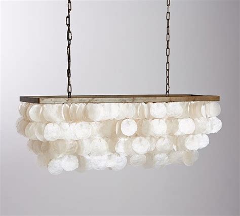 Capiz Rectangular Chandelier - Beach Style - Chandeliers - by Pottery Barn