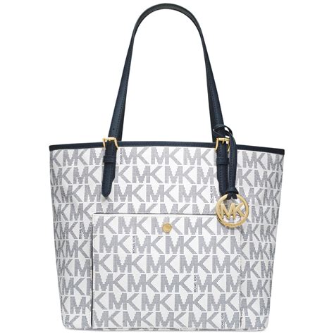 Lyst - Michael Kors Michael Jet Set Large Snap Pocket Tote in Blue