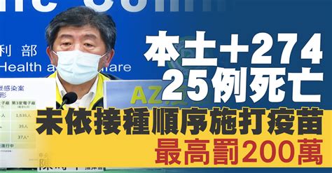 新增274例本土病例、25例死亡 指揮中心訂疫苗施打接種順序 新唐人亞太電視台