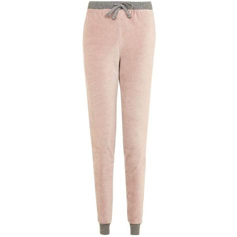 Topshop Nude Velour Loungewear Joggers 1 745 RUB Liked On Polyvore