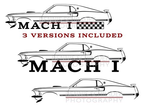 Car Svg Eps Png  69 Ford Mach 1 Svg Mustang Svg Etsy