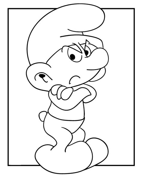 Grouchy Smurf Coloring Pages