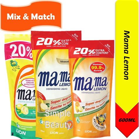 Mama Lemon Dishwashing Liquid Refill Ml Mix Shopee Singapore