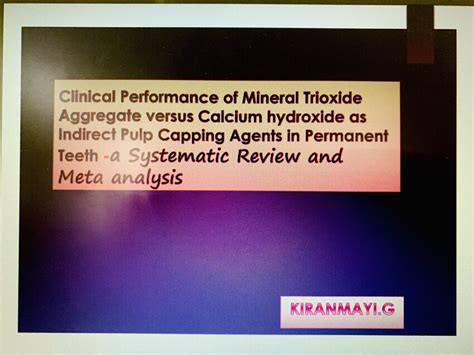 PDF Clinical Performance Of Mineral Trioxide Aggregate Versus Calcium