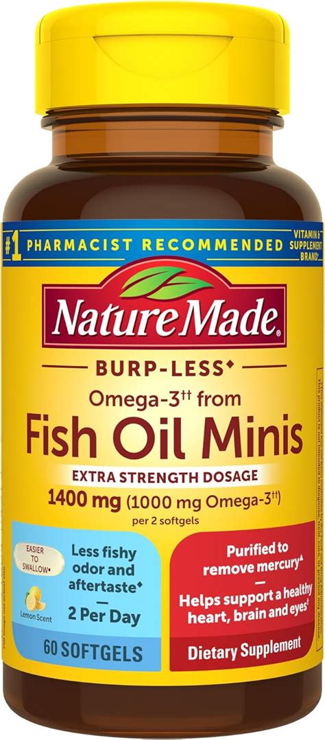 Amazon Nature Made Extra Strength Burp Less Omega Fish Oil