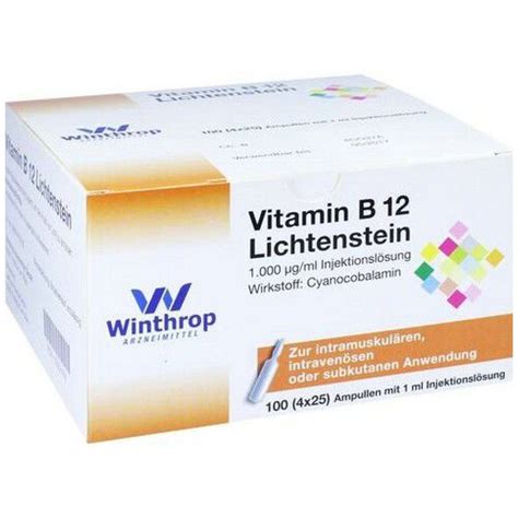 Vitamin B12 1000 µg Lichtenstein Ampullen 100x1 Ml Medipolis Intensivshop