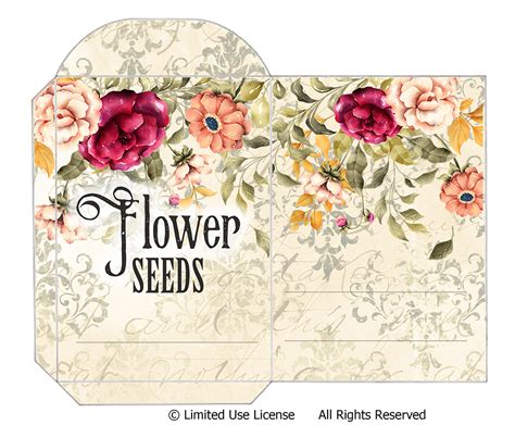 Flower Seed Packets Free Printable Junk Journal