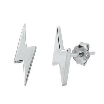 Sterling Silver Lightning Bolt Ear Studs Earrings Ebay