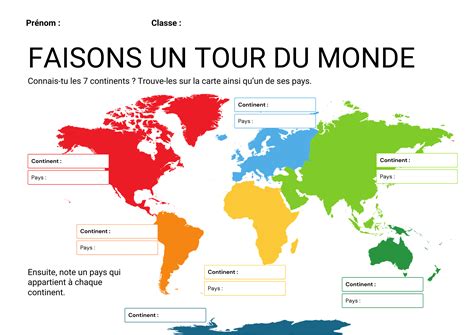 Explorer Le Monde Une Fiche Pratique Pour Découvrir Les 7 Continents