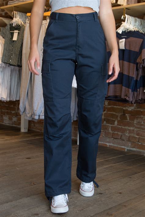 Piper Worker Pants40add To Wishlistdescriptionhigh Rise Cargo Pants In Navy Blue With 6