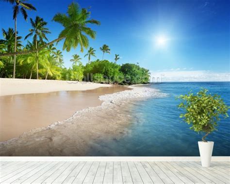 Caribbean Palms Wallpaper Wall Mural Wallsauce Uk