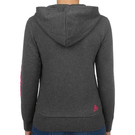 Adidas Essentials Linear Sweatjacke Damen Dunkelgrau Pink Online