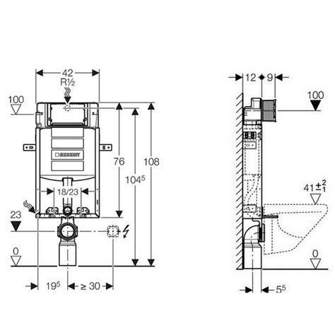 GEBERIT KOMBIFIX ECO Sigma UP Spülkasten 12cm Bauhöhe 108cm