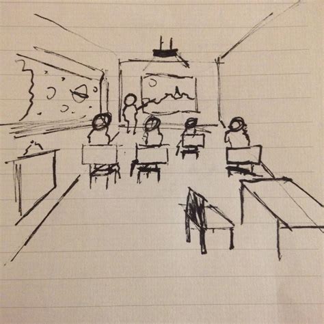 Classroom Sketch at PaintingValley.com | Explore collection of ...