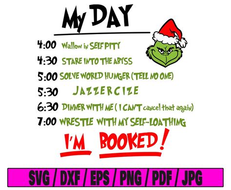 Grinch Schedule Svg Schedule Svg Grinch Svg Grinchmas Svg - Etsy