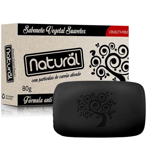 Sabonete Suavetex Natural Particulas de Carvão Ativado 80g