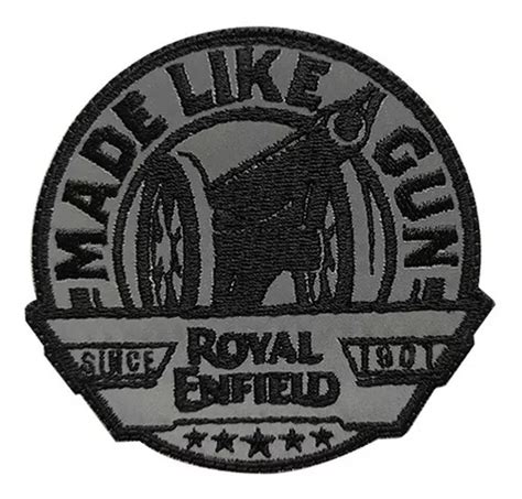 Parche Bordado Royal Enfield Made Like A Gun Reflectivo