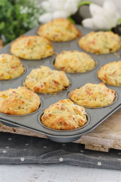 Savoury Muffins Recipe Cheesy Ham And Corn Recipe Savory Muffins Recipes Savory Breakfast