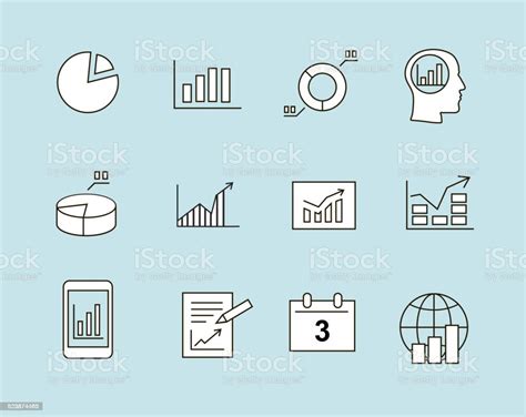 Stock Ilustrace Ikony Diagramu A Infografiky Stáhnout Obrázek Nyní Akciový Trh A Burza Big