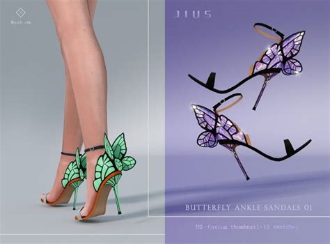 Flower Butterfly Collection Part Ii Jius Sims Sims Cc Shoes