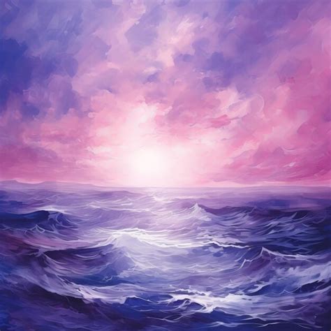 Premium Photo Violet Modernism Seascape Abstract Painting