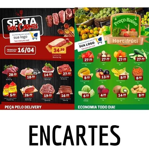 110 Encartes E Artes Para Mercado Editáveis No Canva