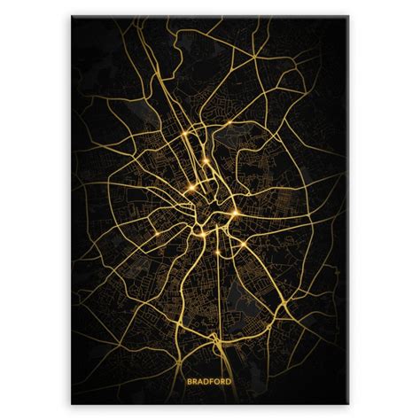 Plakat Metalowy Mapa City Lights Bradford L MURRANO