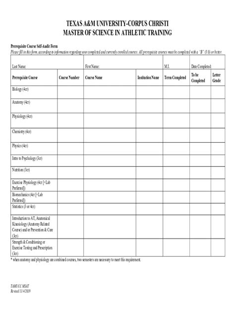 Fillable Online Prerequisite Course Self Audit Form Docx Fax Email