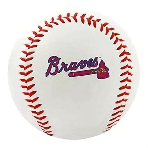 Pelota Braves Bravos Logotipo Oficial Baseball Beisbol Env O Gratis