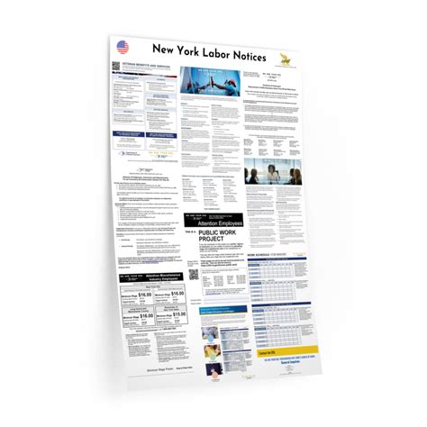 2024 New York Labor Law Poster EZ Peel Stick Labor Poster Compliance