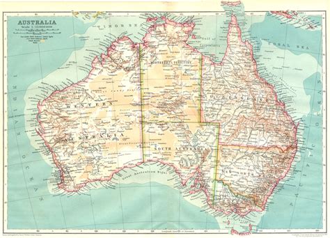 Australia Australia Old Antique Vintage Map Plan Chart