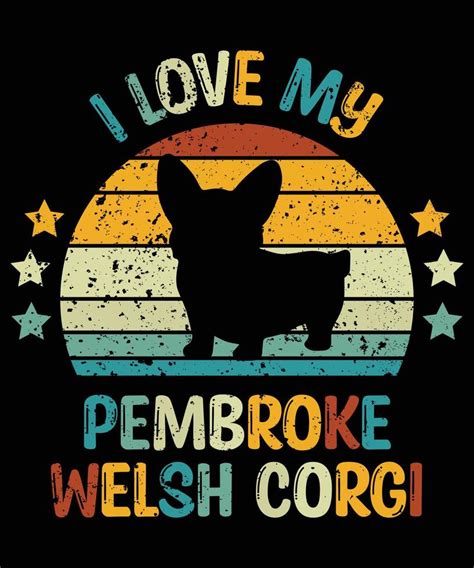 Funny Pembroke Welsh Corgi Vintage Retro Sunset Silhouette Gifts Dog ...