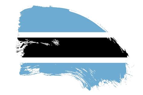 Bandera De Botswana Sobre Fondo Blanco Con Efecto De Textura De Pincel